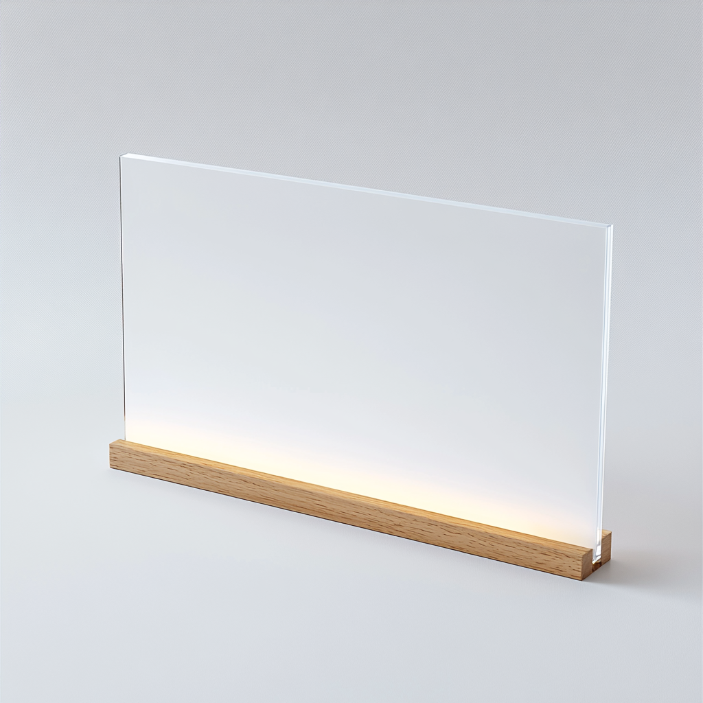 Tilto LED Message Board - Ultra-Clear Acrylic Note Tablet - Professional Grade Light-up Dry Erase Board - Desktop Memo Pad with Wood Base