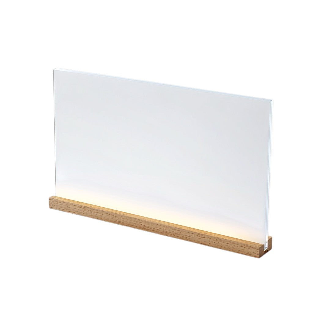 Tilto LED Message Board - Ultra-Clear Acrylic Note Tablet - Professional Grade Light-up Dry Erase Board - Desktop Memo Pad with Wood Base